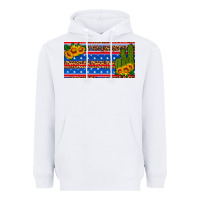 White usa sunflower and cactus license plate Heavyweight Hoodie - HRA Design Shop