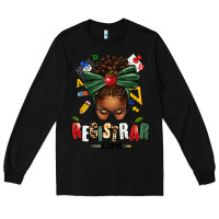 Black registrar life afro messy bun Long Sleeve Tee - texasbilliewilder