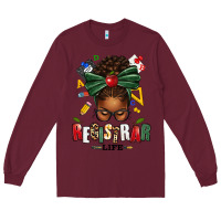 Burgundy registrar life afro messy bun Long Sleeve Tee - texasbilliewilder