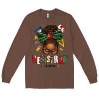 Chestnut registrar life afro messy bun Long Sleeve Tee - texasbilliewilder