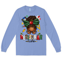 Colony Blue registrar life afro messy bun Long Sleeve Tee - texasbilliewilder