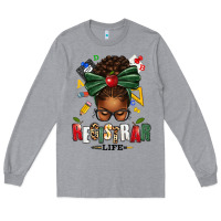 Heather Grey registrar life afro messy bun Long Sleeve Tee - texasbilliewilder
