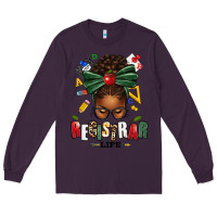 Plum registrar life afro messy bun Long Sleeve Tee - texasbilliewilder