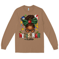 Toasted Coconut registrar life afro messy bun Long Sleeve Tee - texasbilliewilder