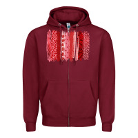 Burgundy valentine's day brushstroke Zipper Hoodie - RanaPortraitStore