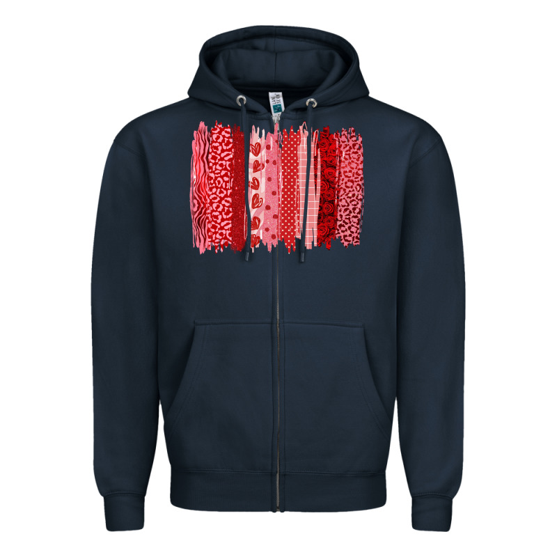 Valentine's Day Brushstroke Zipper Hoodie by RanaPortraitStore | Teevron