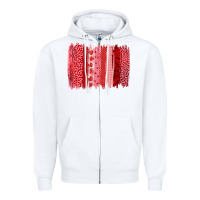 White valentine's day brushstroke Zipper Hoodie - RanaPortraitStore
