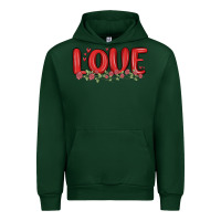 Forest Green love valentine s day Urban Hoodie - MaliasSmallBusiness
