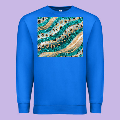 Turquoise Glitter Premium Sweatshirt Designed By Jahusdesignshop