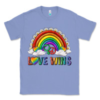 Colony Blue love wins with daisy and heart Classic Tee - texasbilliewilder