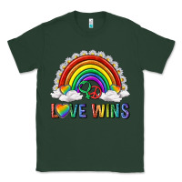 Sports Green love wins with daisy and heart Classic Tee - texasbilliewilder