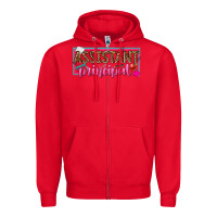 Red assistant principal Zipper Hoodie - texasbilliewilder
