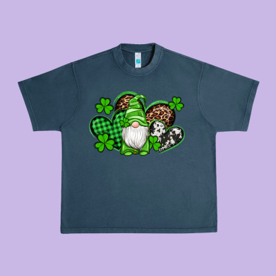 St Patricks Day Gnome With Western Hearts Urban Heavy Tee Designed By Artiststas
