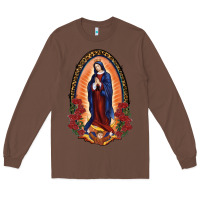 Chestnut Our Lady Of Guadalupe Long Sleeve Tee - RanaPortraitStore