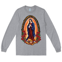 Heather Grey Our Lady Of Guadalupe Long Sleeve Tee - RanaPortraitStore