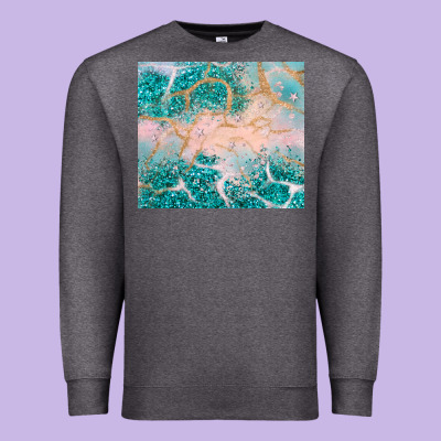 Turquoise Glitter Premium Sweatshirt Designed By Jahusdesignshop