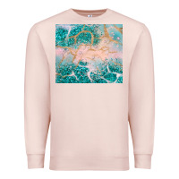 Pale Pink turquoise glitter Premium Sweatshirt - JahusDesignShop