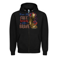 Black home of the free because of the brave Zipper Hoodie - Zillion Design Studio