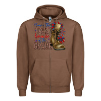 Chestnut home of the free because of the brave Zipper Hoodie - Zillion Design Studio