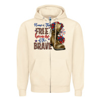 Sandshell home of the free because of the brave Zipper Hoodie - Zillion Design Studio