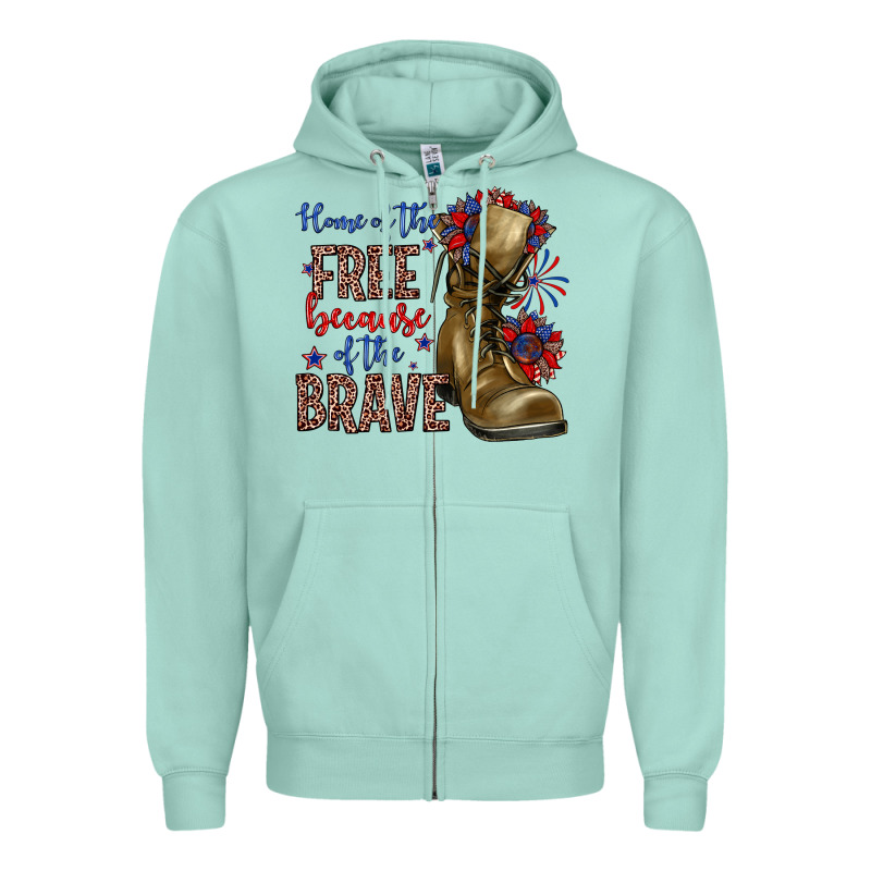 Home Of The Free Because Of The Brave Zipper Hoodie by Zillion Design Studio | Teevron