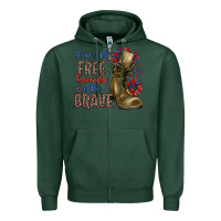 Sports Green home of the free because of the brave Zipper Hoodie - Zillion Design Studio