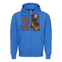 True Royal home of the free because of the brave Zipper Hoodie - Zillion Design Studio