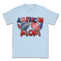 Dusty Blue American mom Classic Tee - Zillion Design Studio