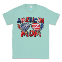 Seafoam American mom Classic Tee - Zillion Design Studio