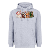 Heather Grey coffee cup santa cassette cookie Heavyweight Hoodie - FaDigitalArtStudio