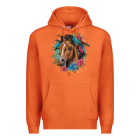 Carrot quarter horse floral Premium Hoodie - LillyAllenDesigns