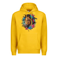 Lemon quarter horse floral Premium Hoodie - LillyAllenDesigns