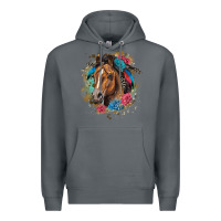Rock quarter horse floral Premium Hoodie - LillyAllenDesigns