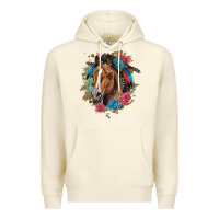 Sandshell quarter horse floral Premium Hoodie - LillyAllenDesigns