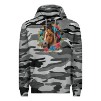 Slate Camo quarter horse floral Premium Hoodie - LillyAllenDesigns