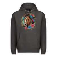 Smoke quarter horse floral Premium Hoodie - LillyAllenDesigns