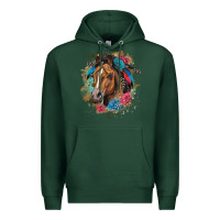 Sports Green quarter horse floral Premium Hoodie - LillyAllenDesigns