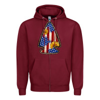 Burgundy American flag sunflower arrowhead Zipper Hoodie - Zillion Design Studio