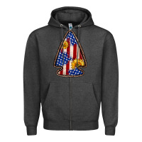 Charcoal Heather American flag sunflower arrowhead Zipper Hoodie - Zillion Design Studio