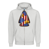 Dove Grey American flag sunflower arrowhead Zipper Hoodie - Zillion Design Studio