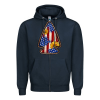 Navy American flag sunflower arrowhead Zipper Hoodie - Zillion Design Studio