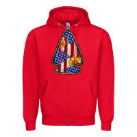 Red American flag sunflower arrowhead Zipper Hoodie - Zillion Design Studio