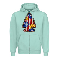 Seafoam American flag sunflower arrowhead Zipper Hoodie - Zillion Design Studio