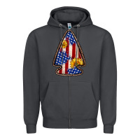 Smoke American flag sunflower arrowhead Zipper Hoodie - Zillion Design Studio