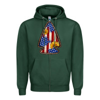 Sports Green American flag sunflower arrowhead Zipper Hoodie - Zillion Design Studio