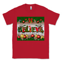 Red Christmas Believe Classic Tee - BundleAndBundleShop