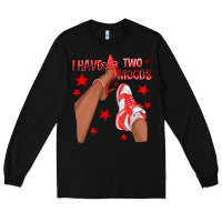 Black Bright Red I Have Two Moods Afro Girl Sneakers Long Sleeve Tee - texasbilliewilder