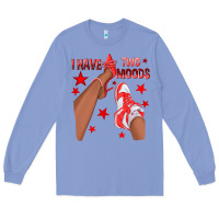 Colony Blue Bright Red I Have Two Moods Afro Girl Sneakers Long Sleeve Tee - texasbilliewilder