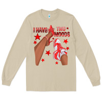 Mushroom Bright Red I Have Two Moods Afro Girl Sneakers Long Sleeve Tee - texasbilliewilder