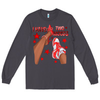 Smoke Bright Red I Have Two Moods Afro Girl Sneakers Long Sleeve Tee - texasbilliewilder